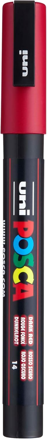 Posca Marker 1M in Dark Red, Posca Pens for Art Supplies, School Supplies, Rock Art, Fabric Paint, Fabric Markers, Paint Pen, Art Markers, Posca Paint Markers