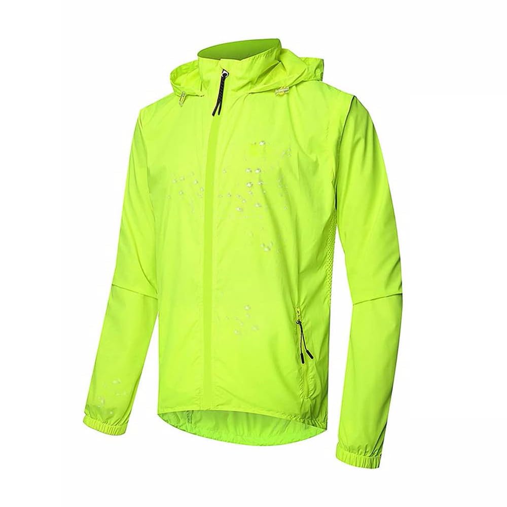 33,000ft Fietsjack voor dames, waterdicht, ademend, zomer, uv-bescherming, licht fietsvest met afneembare mouwen, fietsjack, reflecterende regenjas voor dames, grijs, M