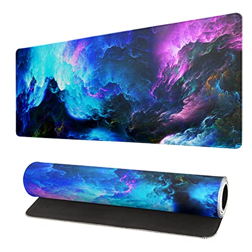 Tapis de souris nébuleuse 80x30cm pour stopper les glissements de clavier et protéger le bureau
