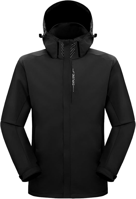 SUKUTU Veste imperméable d'extérieur pour homme Manteau de pluie léger Manteau respirant et coupe-vent pour le voyage Manteau imperméable pour la randonnée