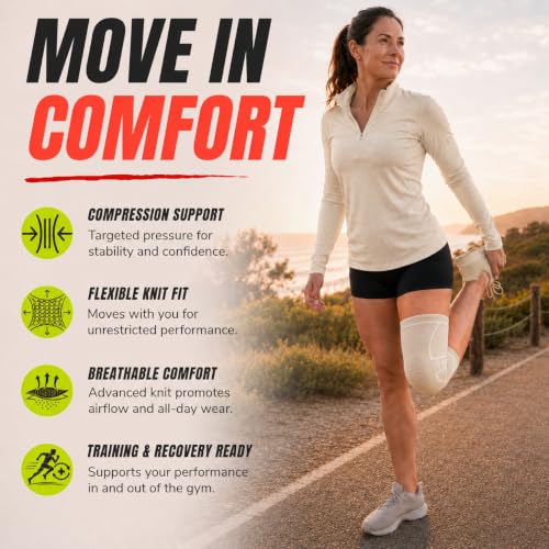 Image of Knee Brace for Men and Women Knee Compression Sleeve Knee Support Wraps for Arthritis Joint Pain Relief, Workout, Swelling, Sports, Circulation, Running, Recovery for ACL & Meniscus Tear