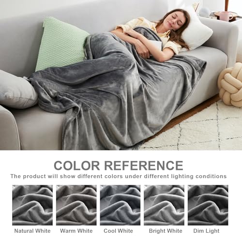 Hansleep-Fleece-Blanket-Twin-Size-Grey-Soft-Cozy-Twin-Blanket-Fuzzy-Flannel-Lightweight-Blanket-for-Bed-Sofa-Couch-Travel-Camping-60-x-80-Inches