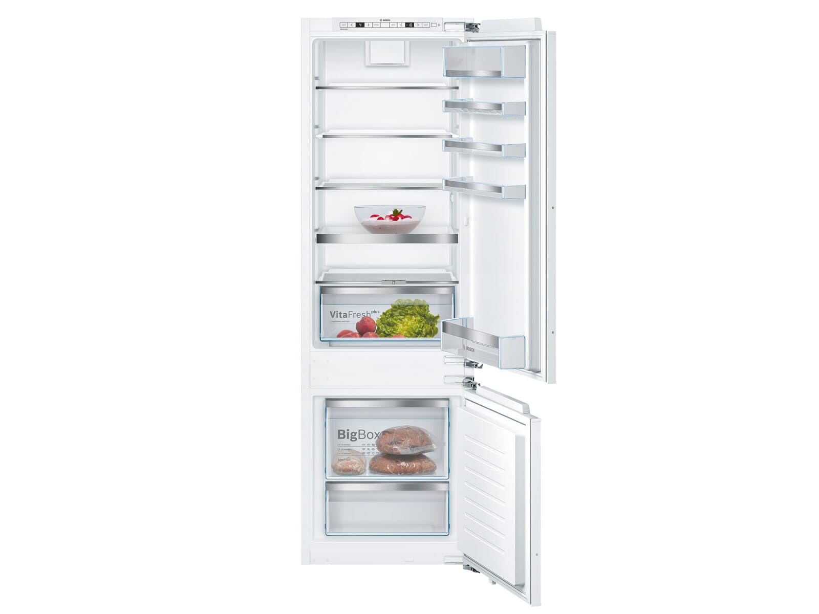 Bosch KIS87ADD0 Seria 6 Wbudowana lodówka z zamrażarką/D / 177,5 cm wysokości / 165 kWh/rok/lodówka 208 L/zamrażarka 62 L/VitaFresh plus/LowFrost