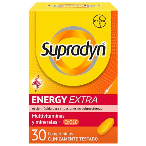 Supradyn Energy Extra Multivitaminas para Deportistas con Vitaminas, Minerales y Coenzima Q10, Ayuda a Activar y Mantener tu Energía y Vitalidad en Situaciones de Mayor Desgaste, 30 Comprimidos
