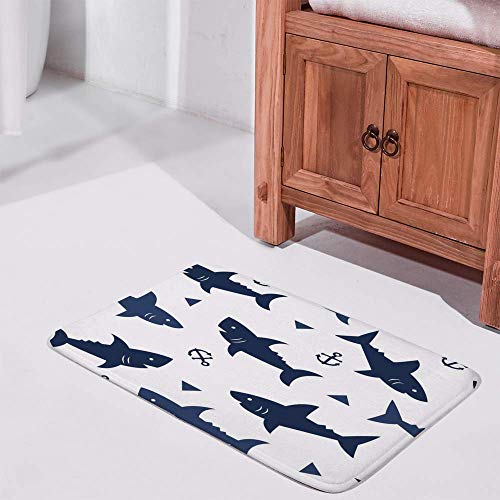 Tapis de bain microfibre requin antidérapant lavable en machine