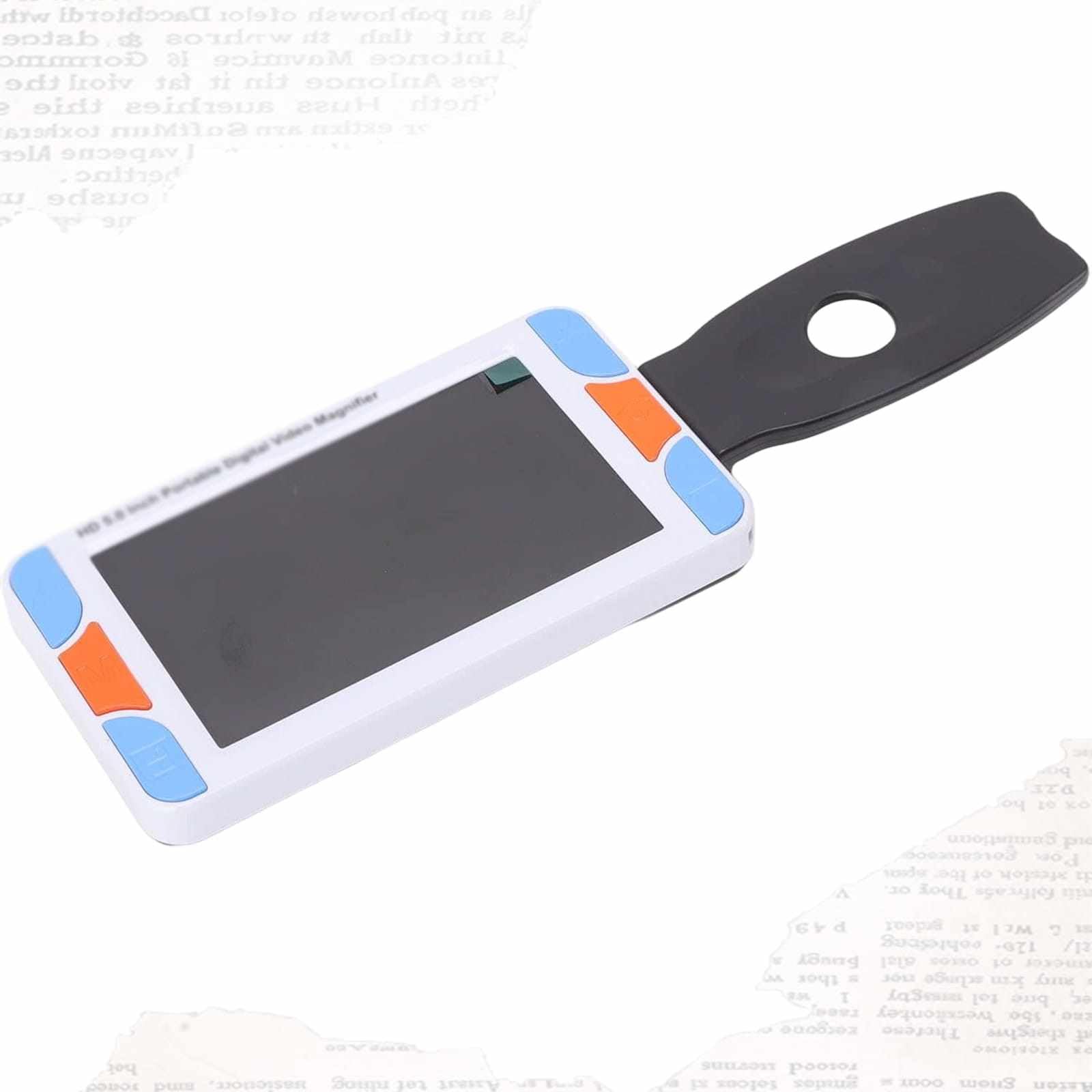 Grpquatsch Digital Magnifying Glass Handheld Electronic Magnifier, Portable Reading Aid 5.0 Inch, Low Vision Aid, 2x-48x Zoom, For Visually Impaired Users 5IN