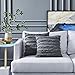 Longhui bedding Grey Throw Pillow Cover for Couch Sofa Bed, Cotton Linen Decorative Pillows Cushion Covers, Gray Color 18 x 18 inches, Set of 2