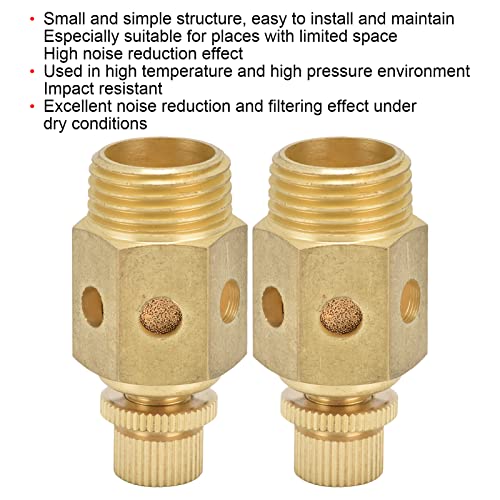 Naroote NAROOTE0SRFHM8BXK Compressed Air, Air Compressor Muffler 2Pcs Pneumatic Muffler Brass Air Exhaust Adjustable Throttle Type Mute 1/2In Psc‑04 thumb #5