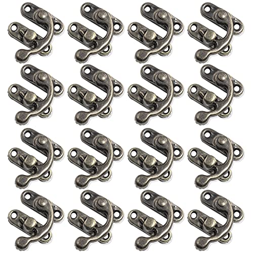 Bonsicoky 30Pcs Swing Arm Right Latch Hook Hasp, Bronze