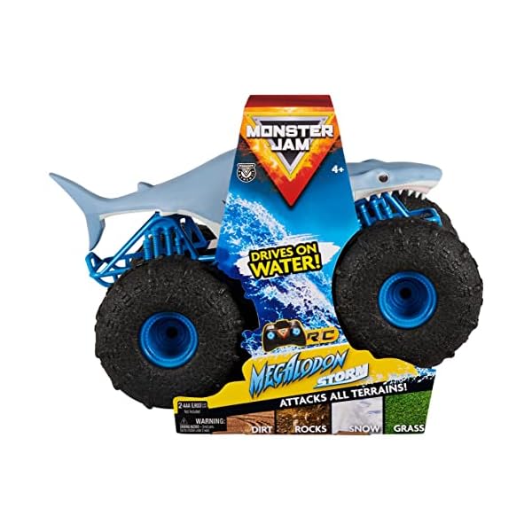 Monster Jam Megalodon Storm, RC Truck, Amphibienfahrzeug in Hai-Optik fÃ¼r Land und Wasser, MaÃstab 1:15 - kinderleichte Bedienung, ab 4 Jahren – Bild 5