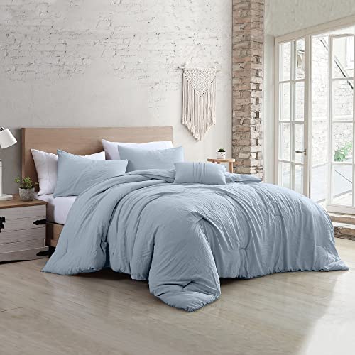 Image of Modern Threads 4-Piece Garment-Washed Comforter Set Beck Light Blue King