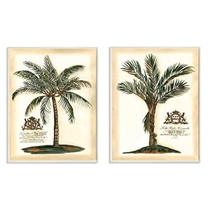 Stupell Home Décor British Colonial Palms 2pc Wall Plaque Art Set, 10 x 0.5 x 15, Proudly Made in USA