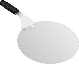 Asdirne Pelle à pizza, pelle à pizza avec poignée en plastique et plateau en métal en acier inoxydable pour pizzas faites maison, pâtisseries, pâte, pain, gâteaux, etc., pelle à pizza robuste, 25,4 cm