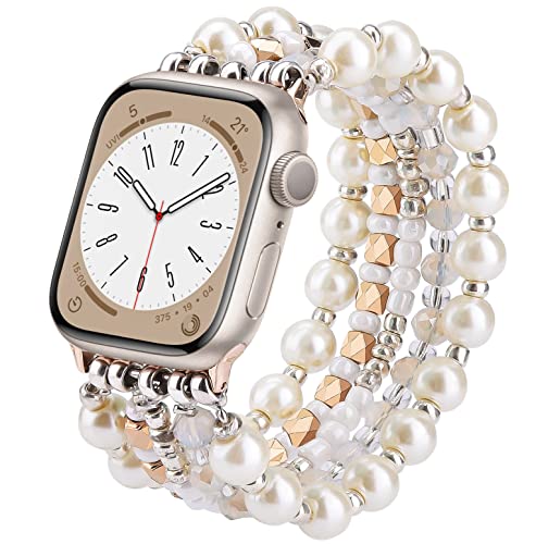VISOOM Beaded Bracelet Compatible for Apple Watch Band 42mm/40mm/38mm/41mm Series 11 10 9 8 7 SE...
