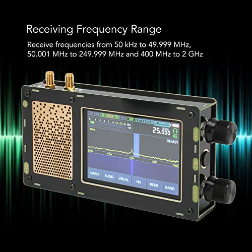 Receptor DSP SDR 50KHz-2GHz con pantalla 3.5in y batería 3600mAh miniatura 2