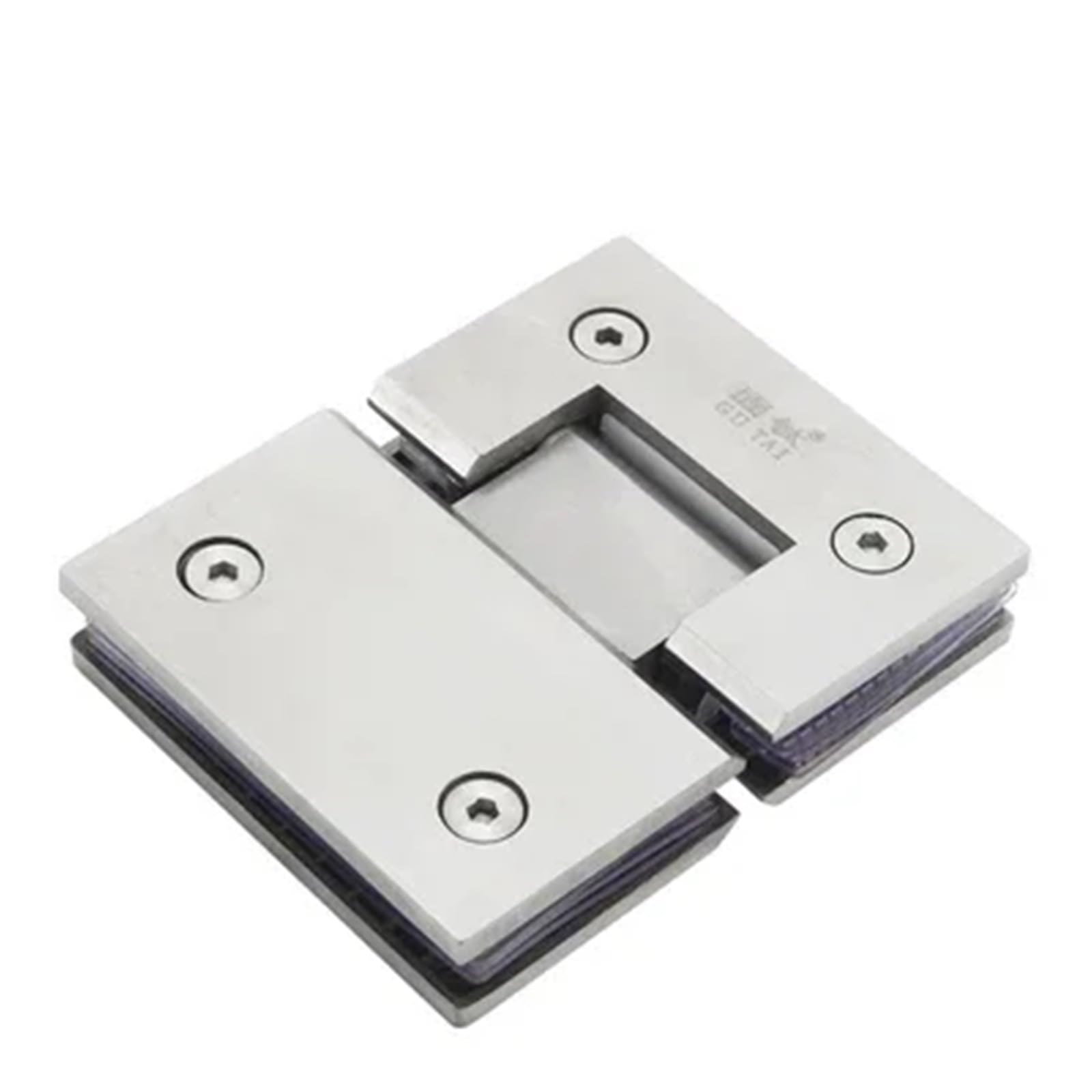 Gadsqdkok Ss-180 Stainless Steel Frameless Glass Nickel Brush Door Hinge 90 Degree Bathroom Clip Bathroom Folding Glass Clip Bt-4002(Ss-180)