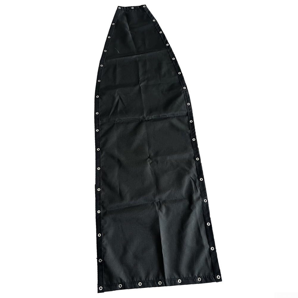 Chiffon de rechange pour balancelle suspendue, tissu de rechange noir pour balancelle suspendue en textilène, 64 x 197 x 23 cm (1 pièce avec poches)