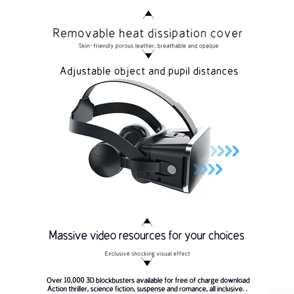 Cuffie VR per cellulare, occhiali 3D per realtà virtuale per iOS per Android, giochi mobili coinvolgenti, film, design leggero in ABS, portatile, per casa, viaggi, intrattenimento