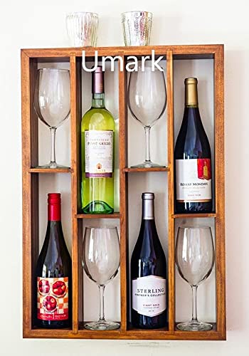 Umark Sheesham Wood Wall Hanging Design Bar | Bar Cabinets for Home | Mini Bar | Solid Wood Make Wine Storage Cabinet Honey Finish