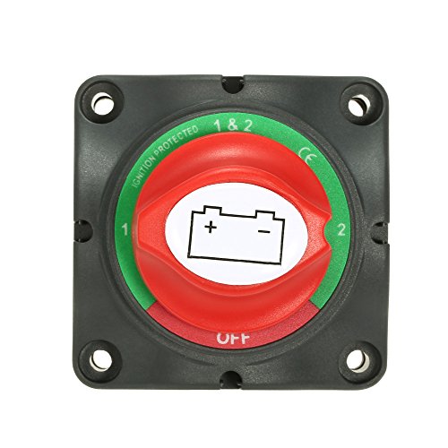 RuleaxAsi Interruptor seletor de bateria dupla 12V / 24V 300A Interruptor principal da bateria Selet
