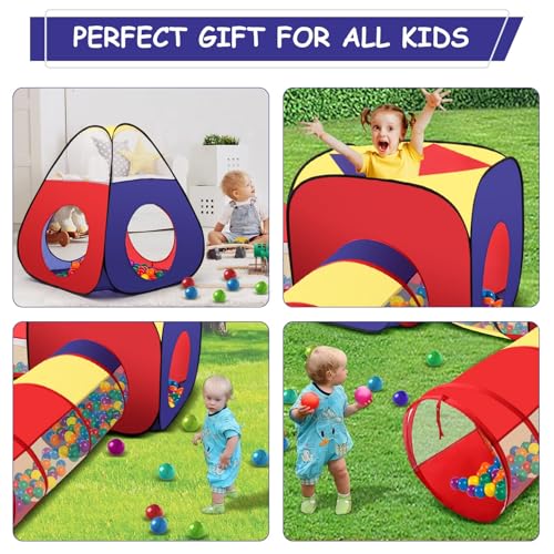 CROWNSHOP Play Tunnel in Play Tents for Kids Pop Up Play Tent