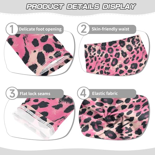 Girls Leggings Pink Leopard Cheetah Soft Toddler Leggings for Girls Kids Pants Size 4T-10T3
