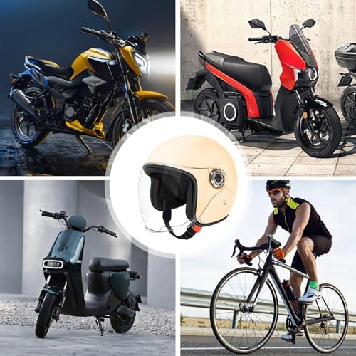 BommFu Adult Motorcycle Helmet - Motorcycle Half Helmet,Protective Gear with Visor for Women Men Adventure Outdoor Riding Scooter Sportbike - Image 3