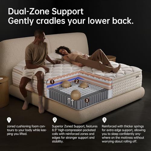 | 12 Inch Queen Mattress | Medium Firm | Gel Memory Foam Hybrid Mattress with Individual Pocket Spring| Maxium Support | Queen Size Mattresses in a Box | Pressure Relief | - Image 5