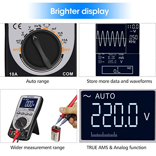 Oscilloscope Multimeter 2.0 Update,LIUMY Professional LED Handheld Oscilloscope Multimeter with 200ksps A/D Automatic Waveform Capture Function,DC/AC Voltage/Current Test,HD Display with Backlight