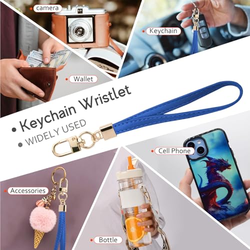 Image of KNGITRYI Small Wristlet Wallets for Women RFID Credit Card Holder Wallet Keychain Wristlet Wallet Credit Card Wallets for Women (Royal Blue)