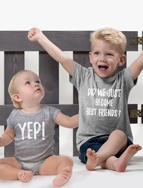 Did We Just Become Best Friends Big Brother Sister Little Brother Sister Matching Outfits Baby Boy Girl Shirt Romper2