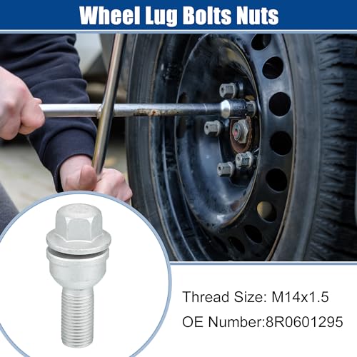 Image of ACROPIX M14x1.5 Wheel Lug Bolts Nuts Hub Assembly Wheel Stud Fit for Audi A8 Quattro 2011-2020 No.8R0601295 - Pack of 5