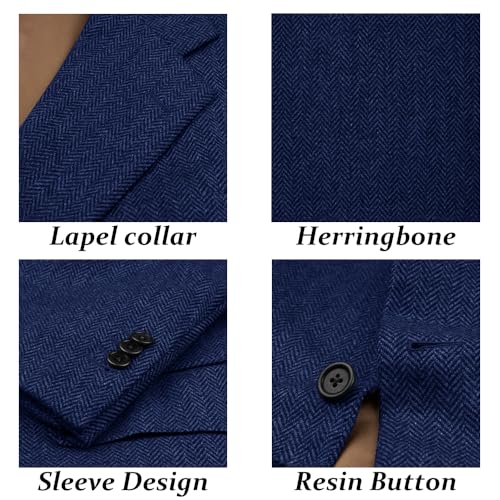 Suit for Men 3 Piece Slim Fit Herringbone Tweed Wool Single Breasted Suits Blazer+Vest+Pants3