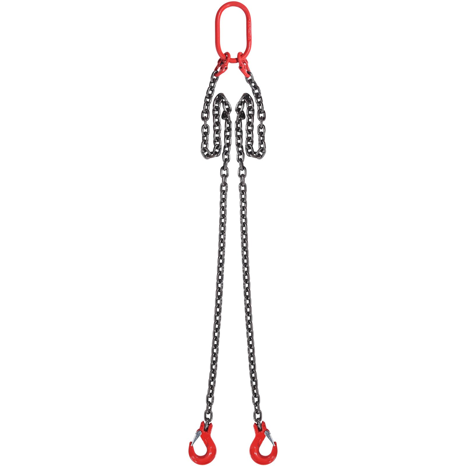 VEVOR Eslinga de Cadena de Elevación 2 Cadenas 8mm x 150cm Carga 2993 kg G80