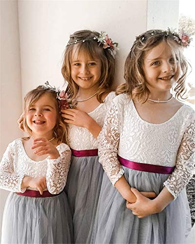 image for 2Bunnies Girl Peony Lace Back A-Line Straight Tutu Tulle Party Flower 