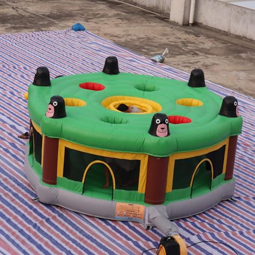 Giant Inflatable Human Whack A Mole Inflatable Interactive Game with Air Blower for Outdoor Events (Green, 14ft D x 5.3ft H)