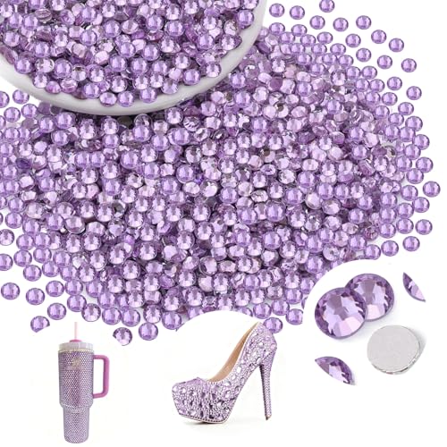 Image of 2000PCS SS20 /5mm Crystal Glass Rhinestones for Bedazzling (Violet) | Flatback Rhinestones for Crafting DIY Nail Art Makeup Decoration, Gems Diomand Charms for Tumbler Shoes Clothing Mug