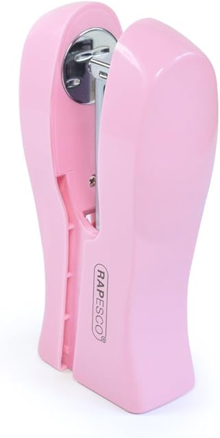 Rapesco 1378 Stand Up / Space-Saving Stapler, 20 Sheet Capacity, Candy Pink