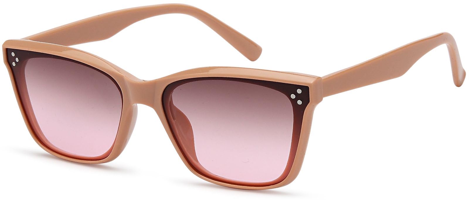 Stylebreaker Unisex Frame Rose / Glass Brown-Rose Gradient Nerd Sunglasses With Polycarbonate Flat Lenses And Filigree Plastic Frames, Retro Style 09020142, Colour:frame Rose/Glass Brown-Rose Gradient
