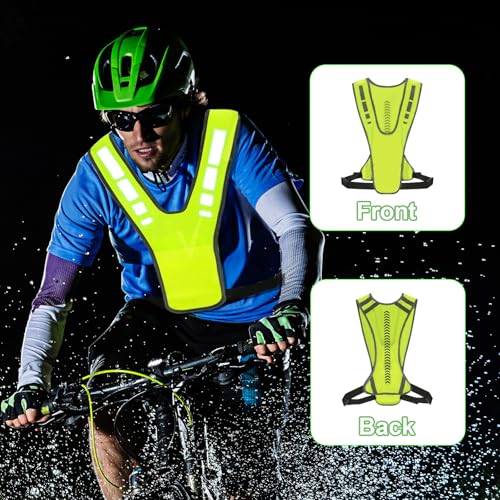 CAINCAY Reflektorweste 2 Stück Einstellbar Warnweste Leicht Sicherheitsweste Fahrrad, Reflektierende Weste Atmungsaktiv Laufweste Reflektoren Kleidung für Joggen Wandern Radfahren