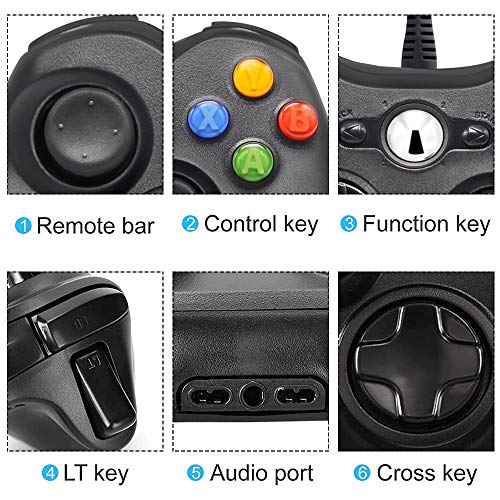 Funcilit Xbox 360 Wired Controller for Windows & Xbox 360 Console Black