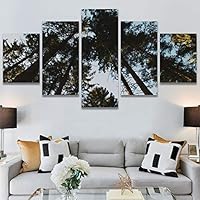 SIGNWIN 5 Panel Canvas Wall Art Rustic Woods for Home Decorations Ready to Hang - 60