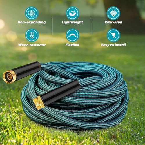 Garden Hose 50ft, Non-Expanding Water Hose Ultra Lightweight, Kink-Free, Sturdy, Flexible, Abrasion Resistant Hose for Yard, Lawn, Outdoor, Marine and Camper - Image 4