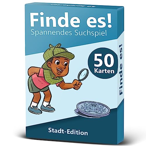 GLÜCKSWOLKE - Finde es I Die Stadt neu entdecken I Schatzsuche - Spiele für Kinder ab 5, 6, 7, 8, 9 Jahre I Reisespiele Stadtspiel I Beschäftigung für Urlaub Reisen I Kinderspiele für Junge & Mädchen