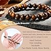 Chriscoco Mens Bracelets 8MM Beaded Bracelet Tigers Eye Lava Rock Stone Stretch Beads Bracelet for Men Women #1