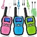 Wishouse Rechargeable Walkie Talkies for Kids with Charger Battery, Two Way Radio Family Talkabout for Adult Long Range, Outdoor Camping Hiking Halloween Fun Toys Birthday Gift for Girls Boys 3 Pack