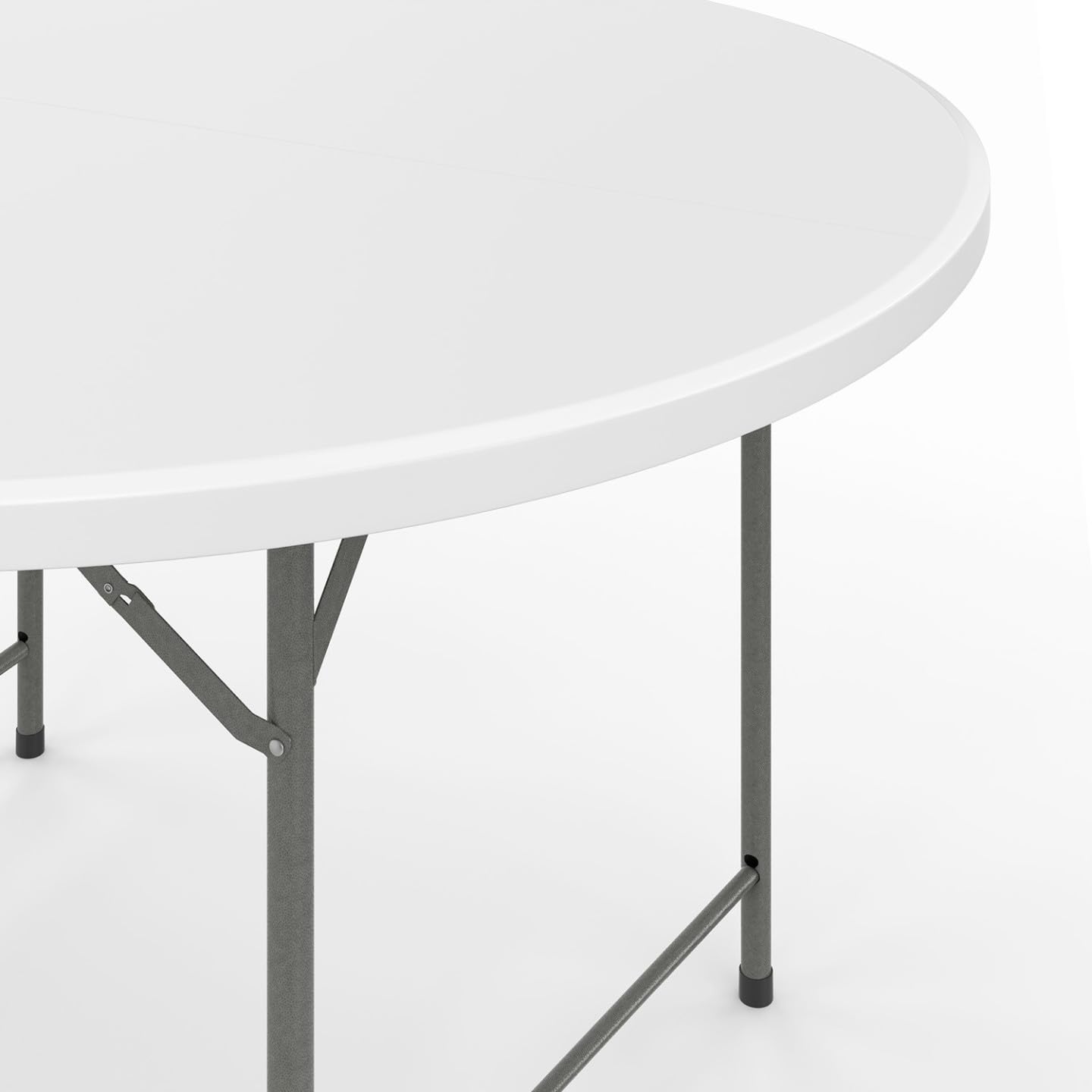 IDMarket - Table Pliante d'appoint Portable Ronde 122 cm pour Camping ou réception avec Housse Blanche