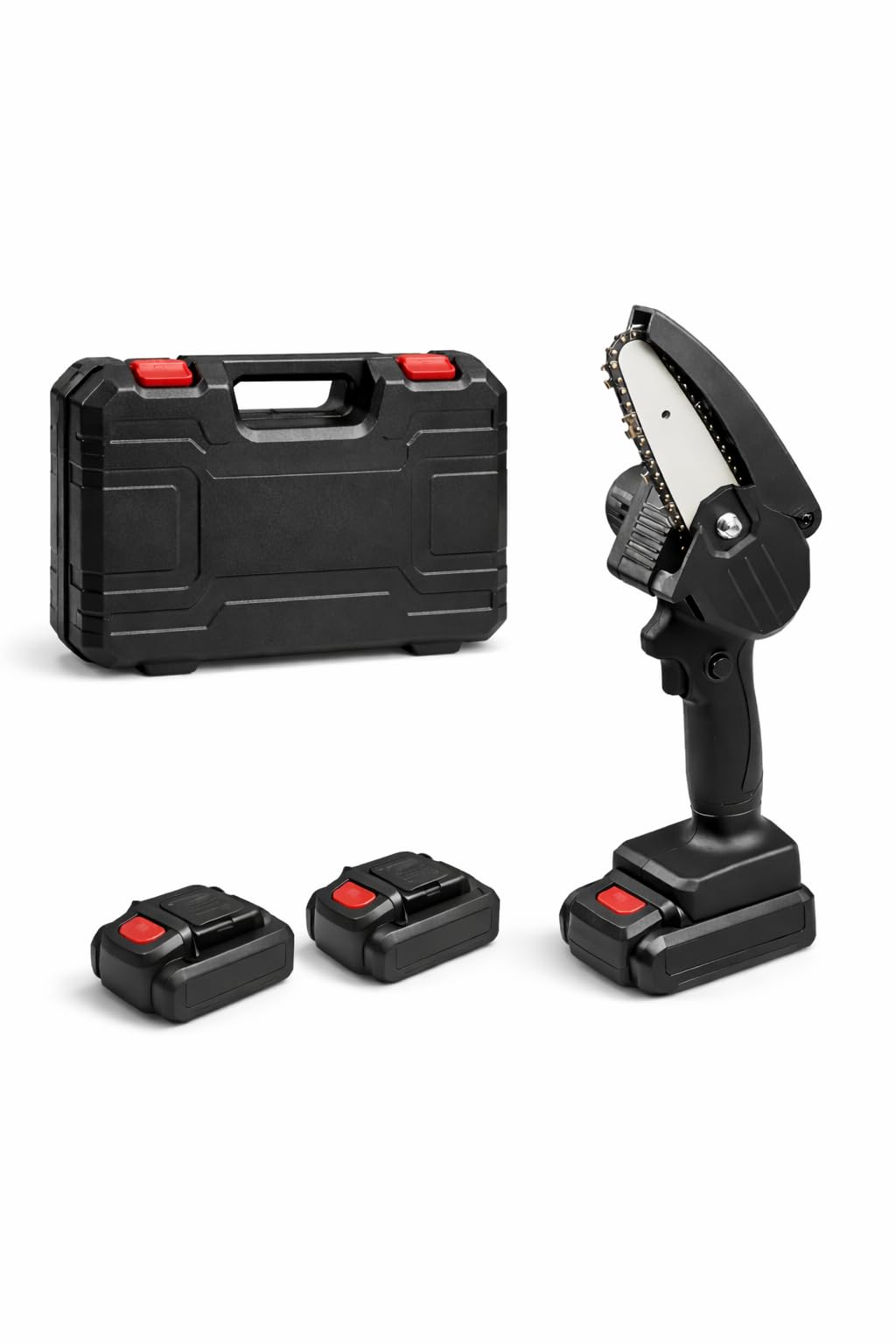 Mini Motosega a Batteria 4 Pollici per Potatura, Motosega Elettrica Portatile Compatta, Sega a Catena Manuale per Rami e Giardino, Leggera e Facile da Usare