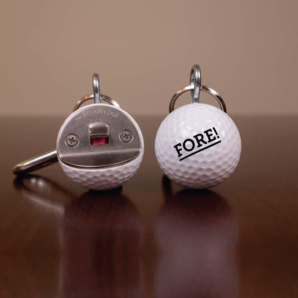 Golf Novelty Gift, Bottle Opener from real Golf Ball, Unique Tool + Keychain for Bag, Golf Accesories, The BeerWedge