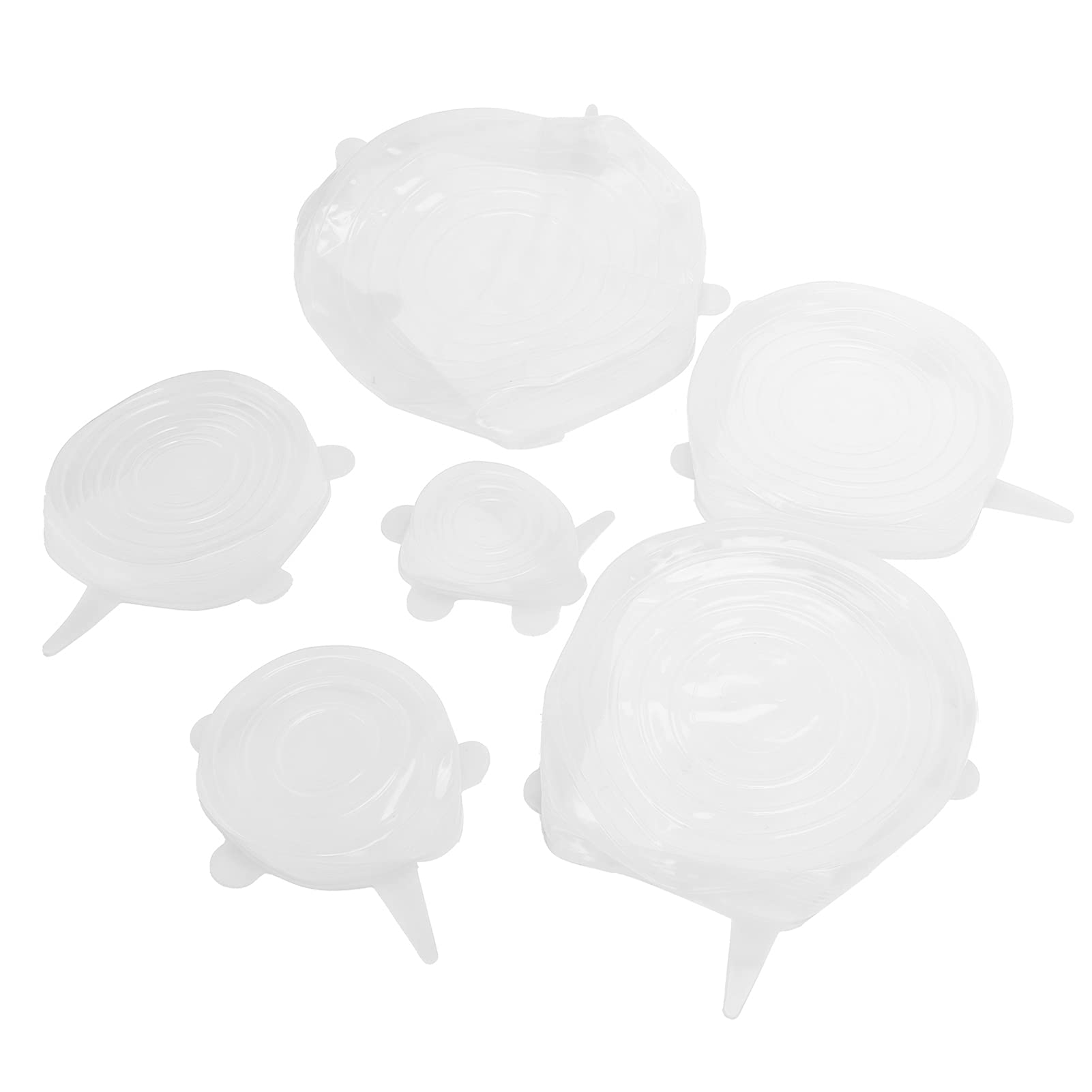 Ejoyous 6 Pezzi di Coperchi per Alimenti, Set di Coperchi Sigillanti per Alimenti, Elastici in Silicone per Uso Alimentare in 6 Misure, Riutilizzabili per Ciotole, Tazze, Lattine, Frutta e Avanzi,